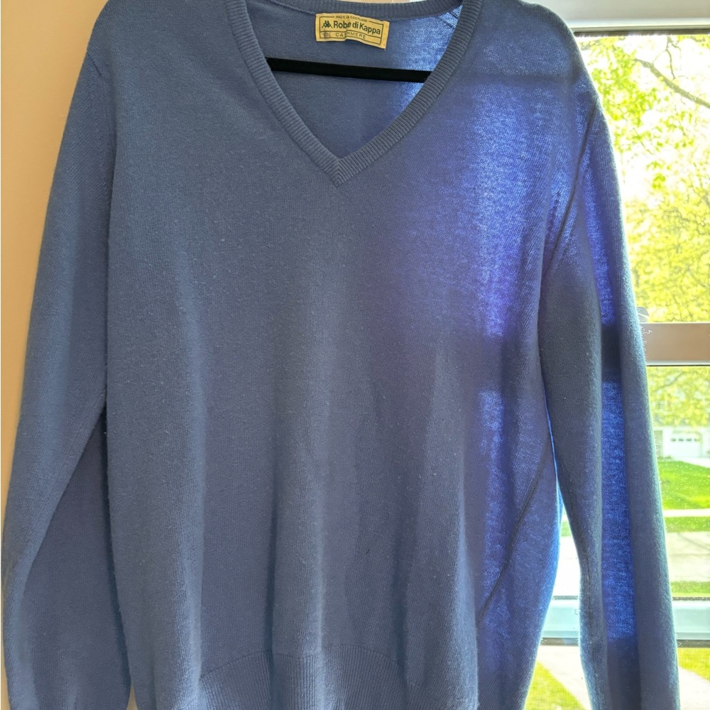 Kappa Blue V-Neck Sweater Soft Knit